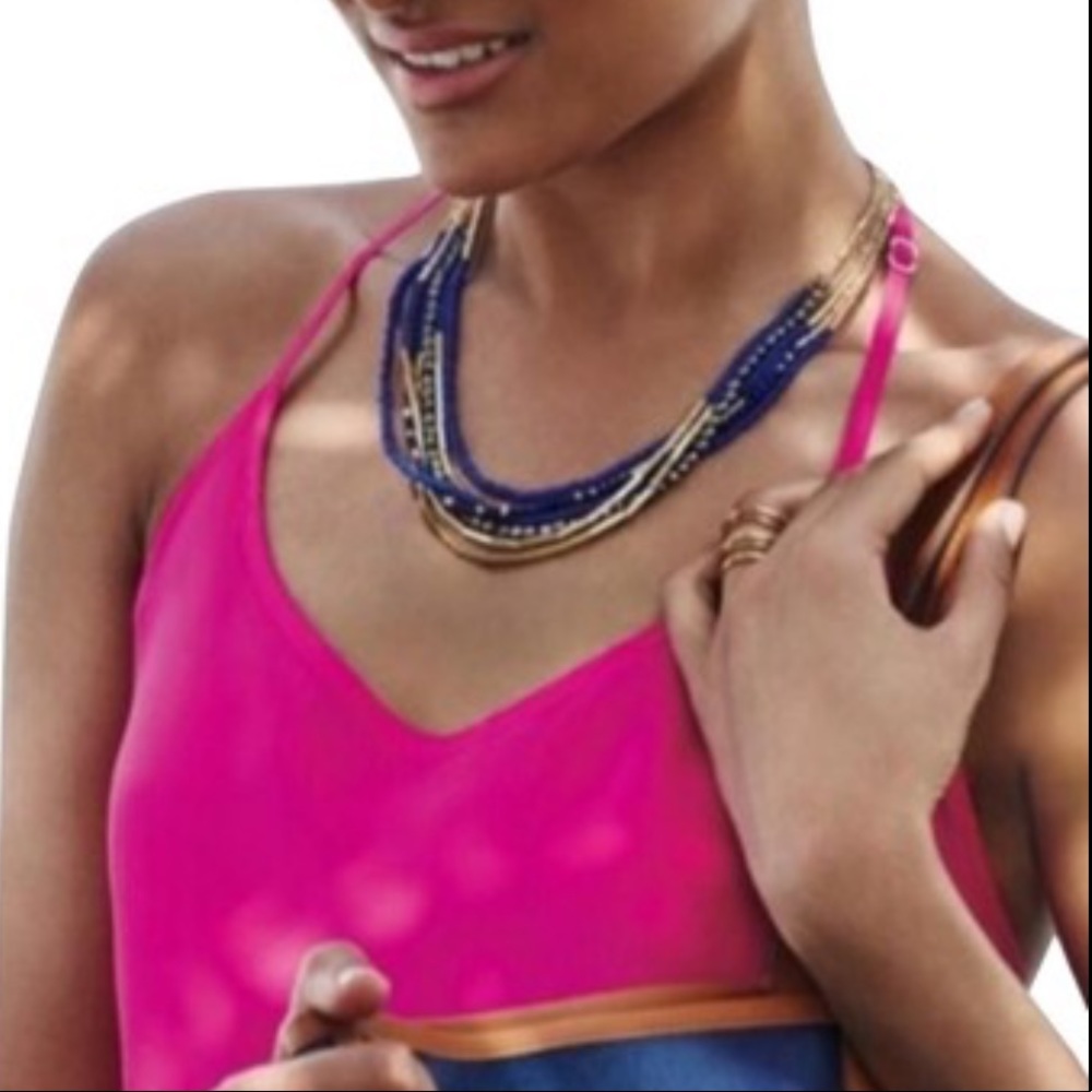 Stella & Dot Tulum Blue Tassel Versatile Necklace